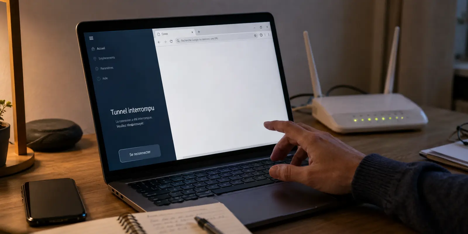 L’ordinateur se réveille, le VPN tourne en rond