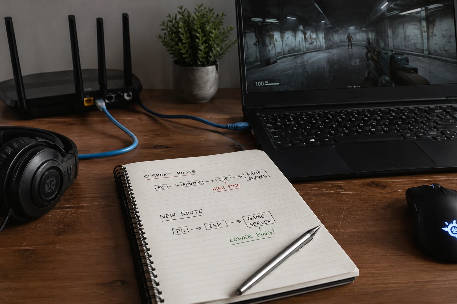 Illustration liée à l’article : VPN gaming et ping : quand le routage peut vraiment aider