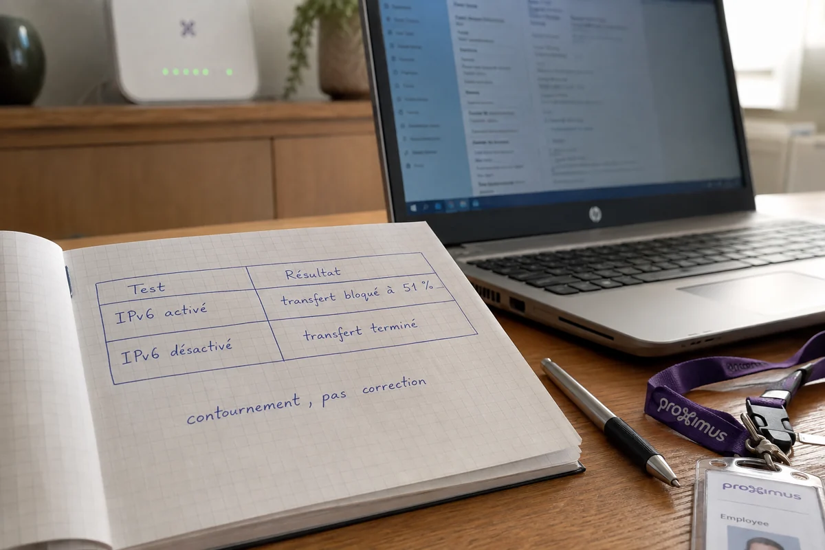 Illustration liée à l’article : VPN professionnel sur ligne Proximus : pourquoi l’IPv6 bloque votre télétravail (et comment le stabiliser)