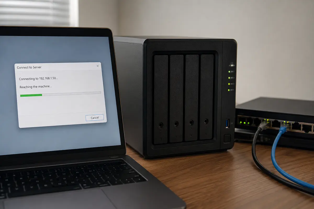 Illustration liée à l’article : NAS joignable au ping mais invisible en SMB via Swisscom : Le faux problème de VPN (et la panne de sous-réseau)