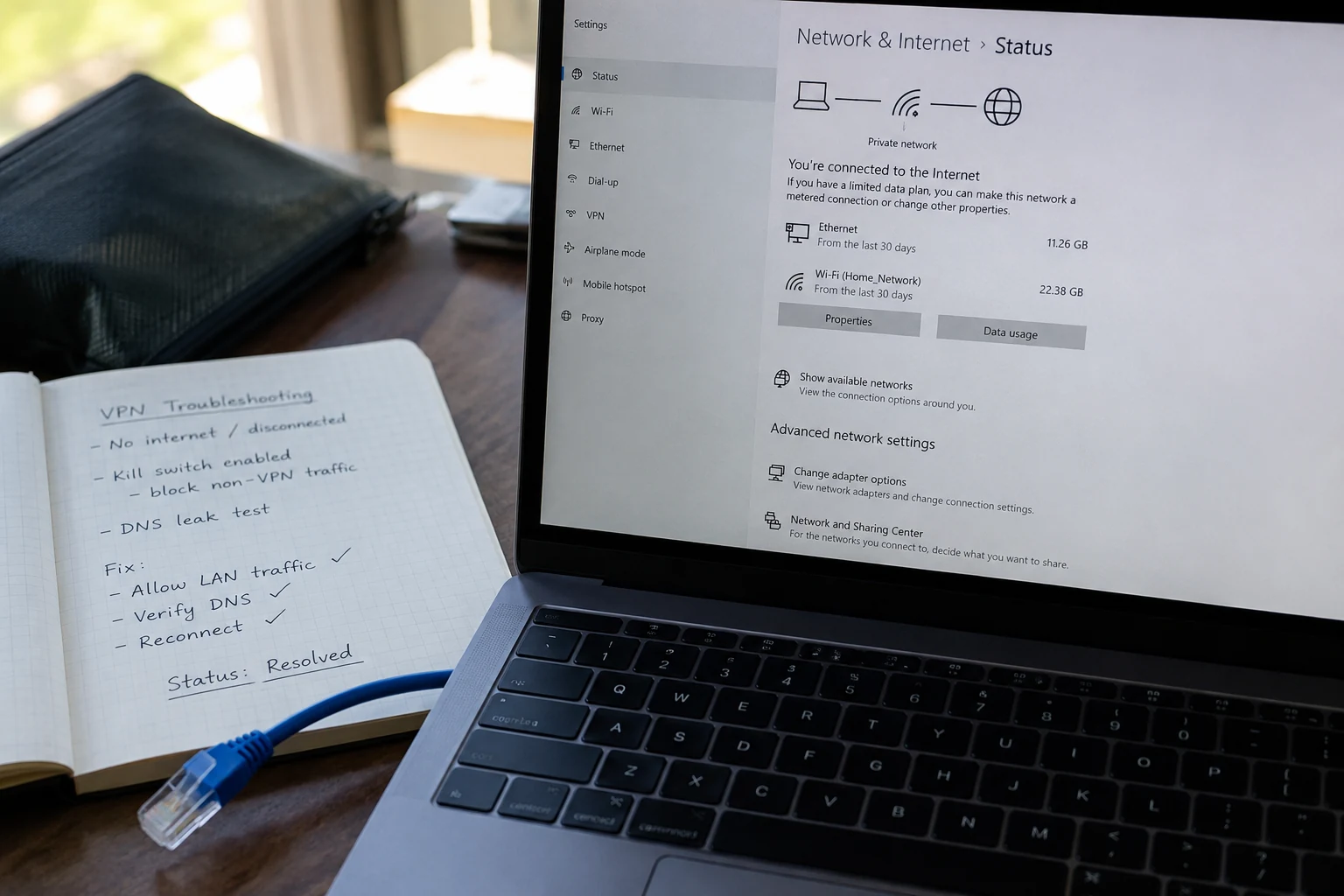 Illustration liée à l’article : Kill switch avant connexion : pourquoi un VPN peut fuir au démarrage