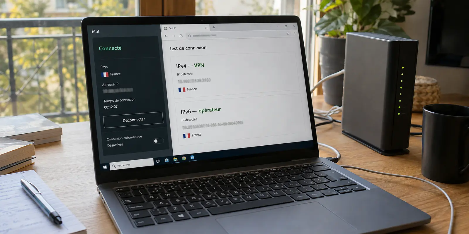 Comment une adresse IPv6 réelle peut-elle rester visible alors que le VPN semble connecté ?
