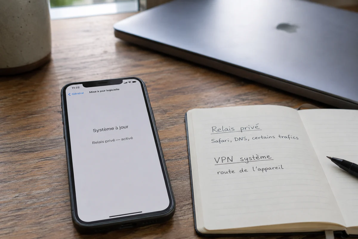 Illustration liée à l’article : Relais privé iCloud et VPN : pourquoi vos deux protections se neutralisent (et font fuiter votre IP)